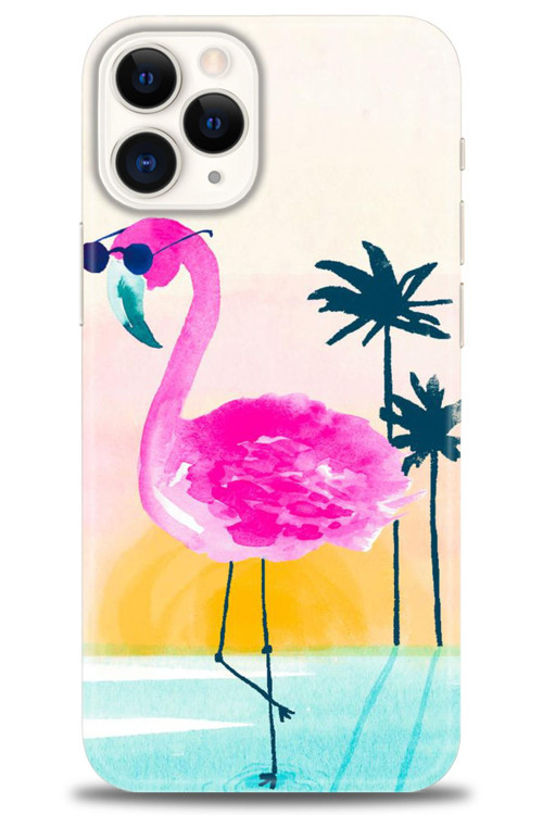 iPhone 12 Pro Max Kılıf HD Baskılı Kılıf - Flamingo