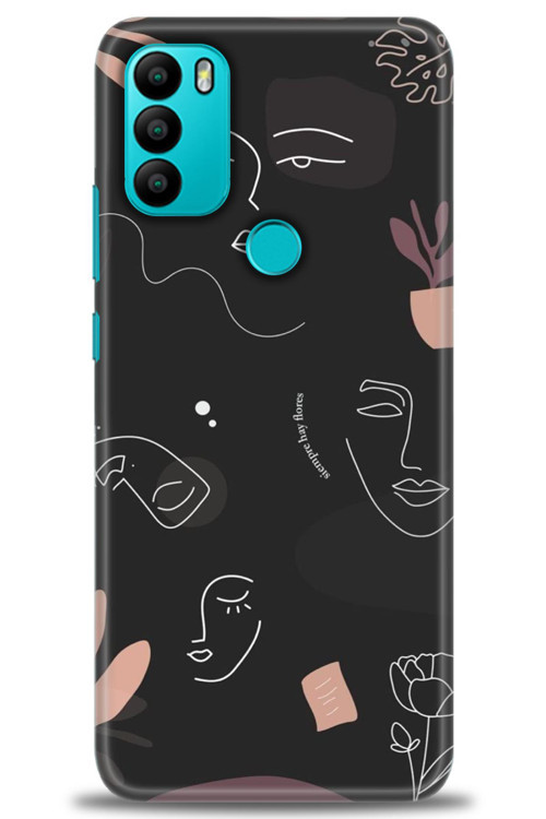 General Mobile GM 21 Plus Kılıf HD Baskılı Kılıf - Siyah Silüet