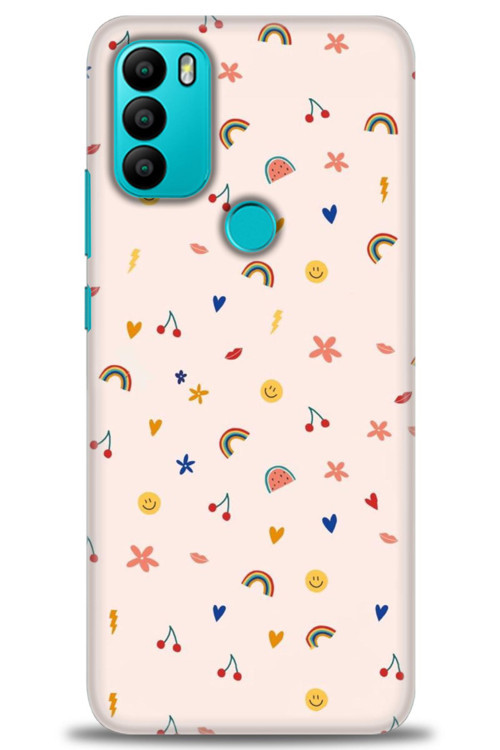 General Mobile GM 21 Plus Kılıf HD Baskılı Kılıf - Kiraz ve Gökkuşağı