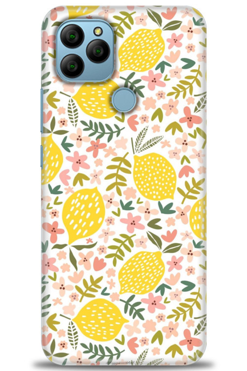 General Mobile GM 21 Kılıf HD Baskılı Kılıf - Limon ve Çiçekler