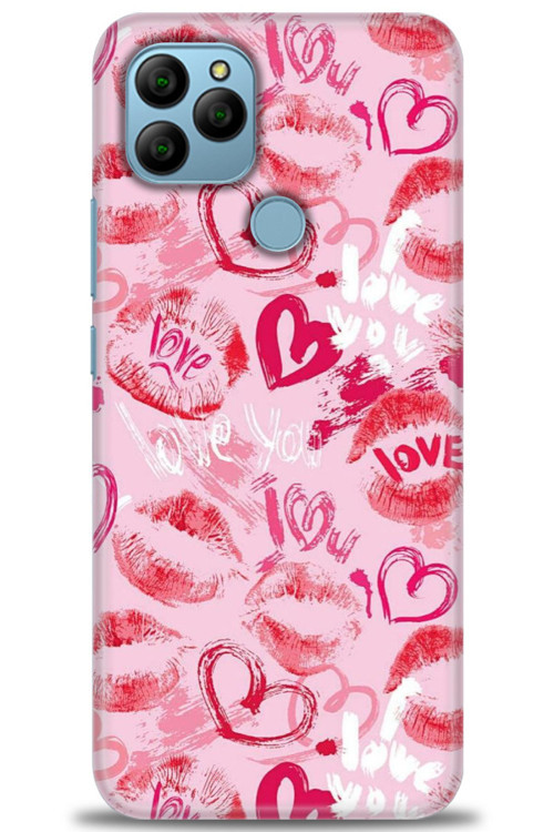 General Mobile GM 21 Kılıf HD Baskılı Kılıf - Pembe Love
