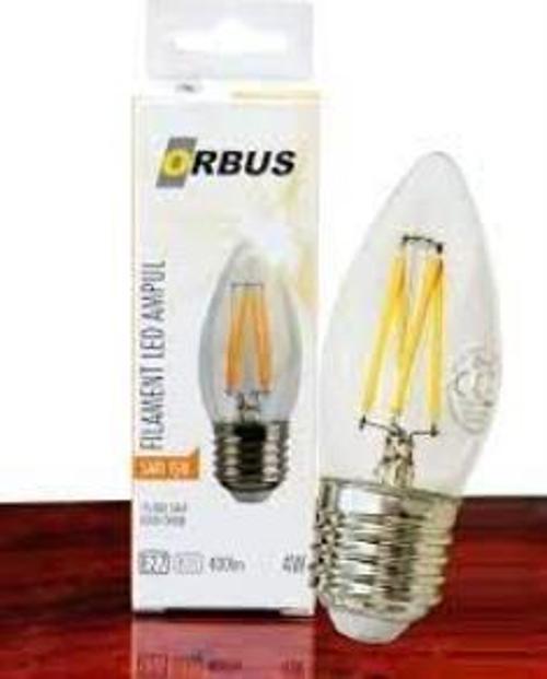 ORB-B36 Mum 4W E27 Clear Dekoratif Led Ampul 400 Lm Ra80 220-240V-50Hz