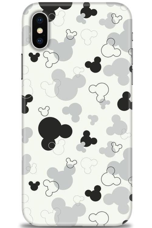iPhone X Kılıf HD Baskılı Kılıf - Siyah Mickey