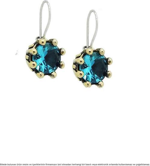Söğütlü Serisi Gümüş Akuamarin Taşlı Bayan Küpe