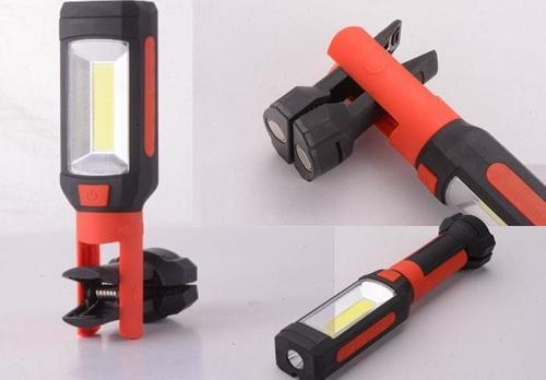 SL-F663 3W Cob+1W Led Pilli Dönebilen Kelepçe Stantlı Manyatik Tutuculu El Feneri