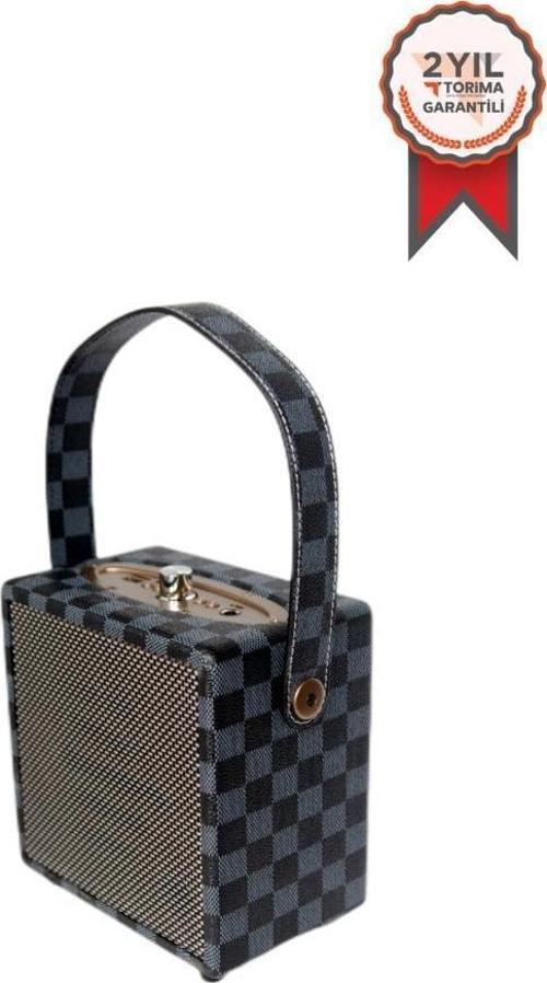 X2 Taşınabilir Wooden Case Bluetooth Hoparlör Mavi