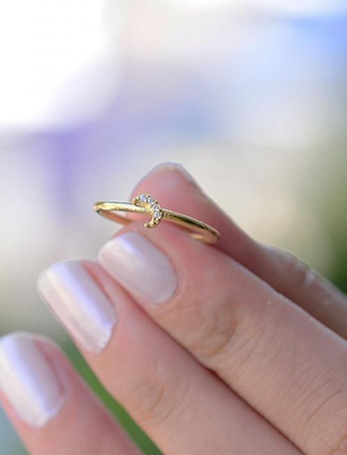 Ay Model Ayarlanabilir 14 K Gold Kaplama Kadın Eklem Yüzük
