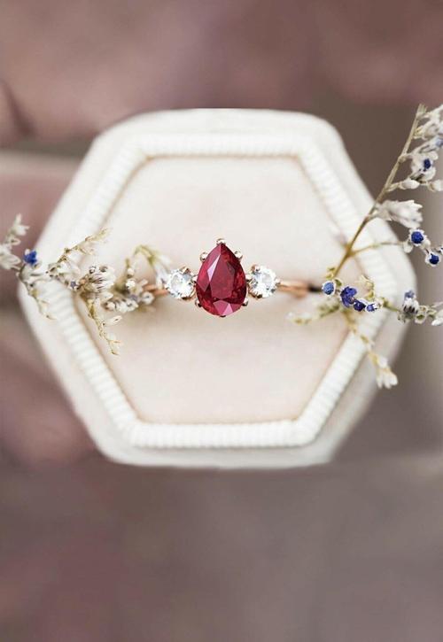 Mistik Topaz Ruby Taşlı Ayarlanabilir 14 K Rose Gold Kaplama Kadın Yüzük