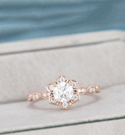 Çiçek Model Vintage 14 K Rose Altın Kaplama Ayarlanabilir Kadın Yüzük