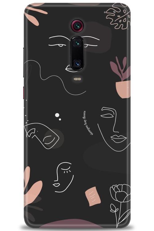 Xiaomi Mi 9T Kılıf HD Baskılı Kılıf - Siyah Silüet