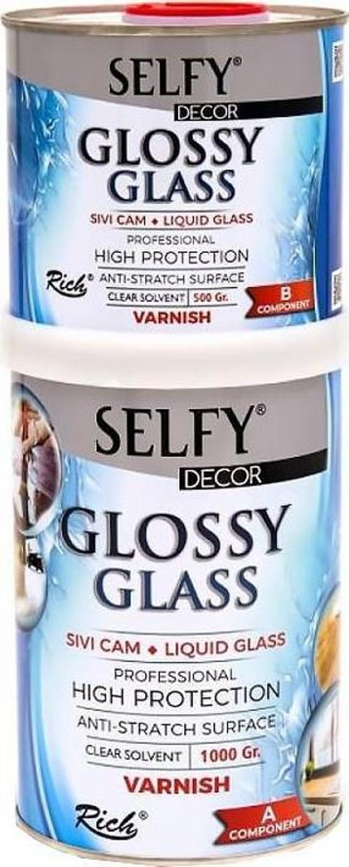 Selfy Decor Glossy Glass Sıvı Cam Vernik 1000+500 gr