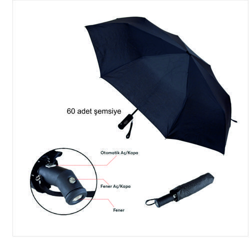 8 Telli Işıklı Şemsiye