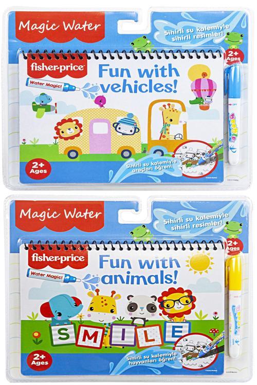 Fisher-Price 2li Set Sihirli Boyama Kitabı Araçlar Ve Hayvanlar Özel Sulu Kalem Ile Magic Water