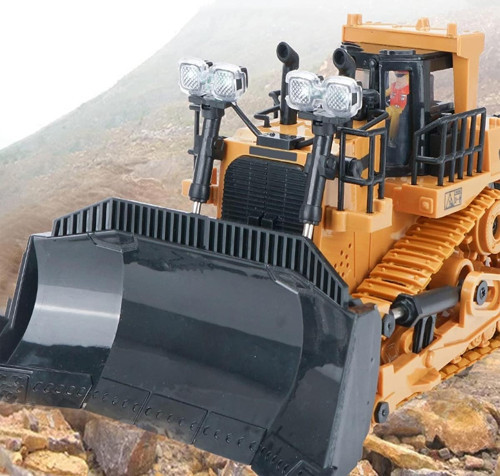 Işıklı Sesli Full Fonksiyon Metal Hareketli Buldozer 2.4ghz Uzaktan Kumandalı İş Makinesi Kepçe