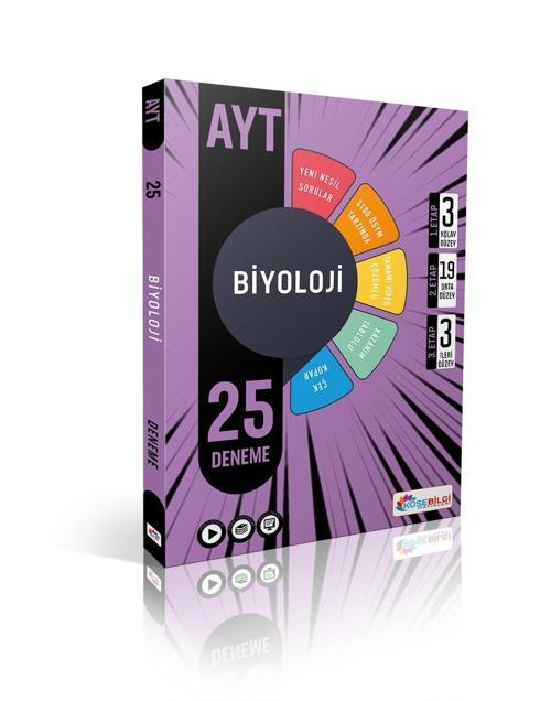 Köşe Bilgi Yayınları Ayt Biyoloji 25 Deneme