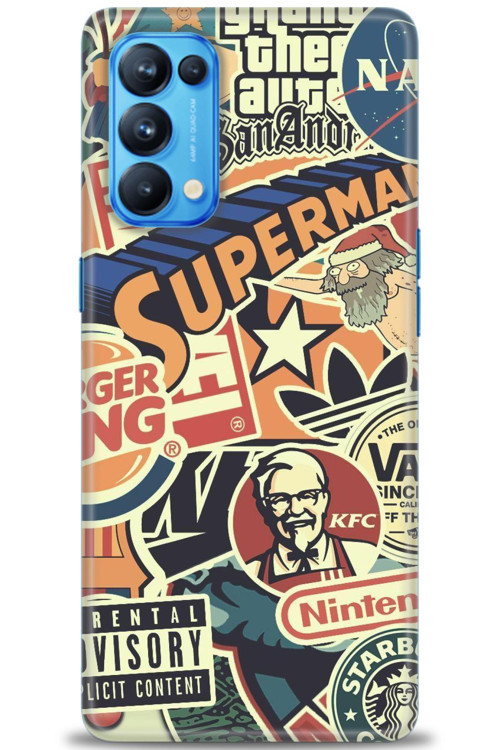 Oppo Reno 5 Pro Kılıf HD Baskılı Kılıf - Superman