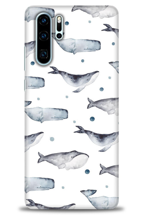 Huawei P30 Pro Kılıf HD Baskılı Kılıf - Balinalar