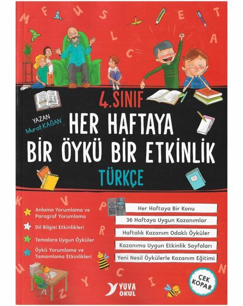 Yuva Yayınları 4. Sınıf Türkçe Her Haftaya Bir Öykü Bir Etkinlik 