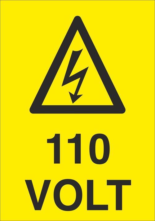 110 Volt Uyarı Levhası