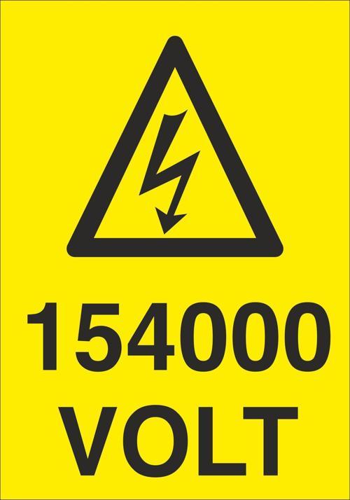 154000 Volt Uyarı Levhası