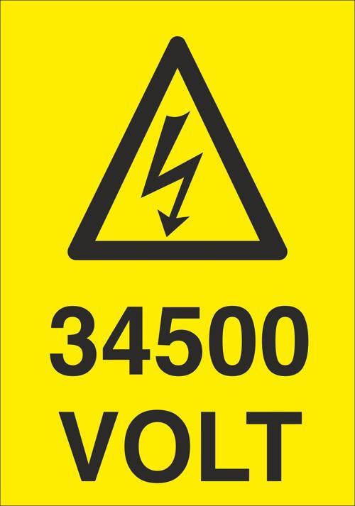 34500 Volt Uyarı Levhası