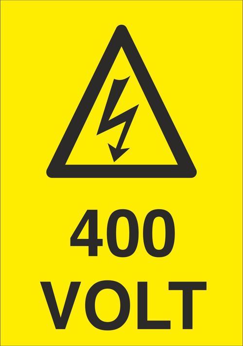 400 Volt Uyarı Levhası