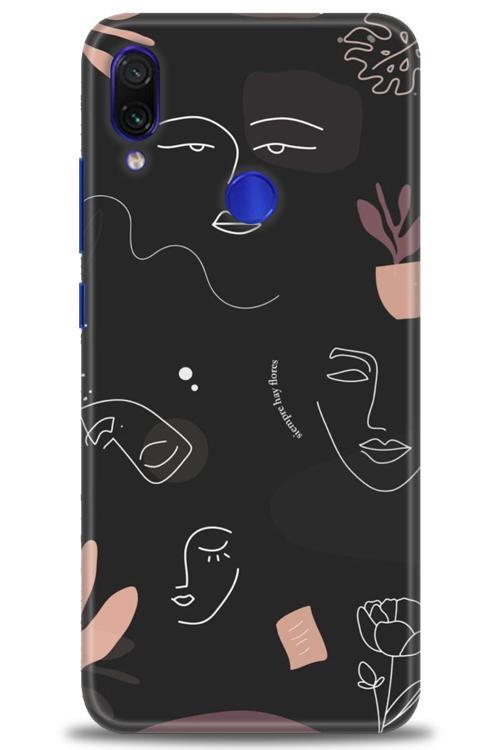 Xiaomi Redmi Note 7 Kılıf HD Baskılı Kılıf - Siyah Silüet