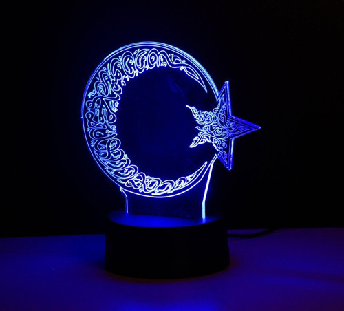 Ayet Ay Yıldız 3D Lamba