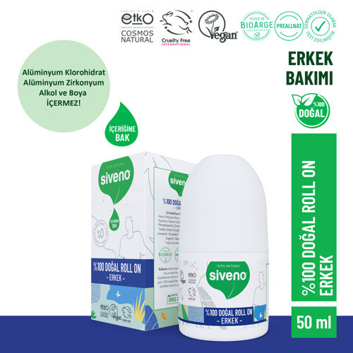 %100 Doğal Roll On Erkek Deodorant Ter Kokusu Önleyici Bitkisel Leke Bırakmayan Vegan 50 ml