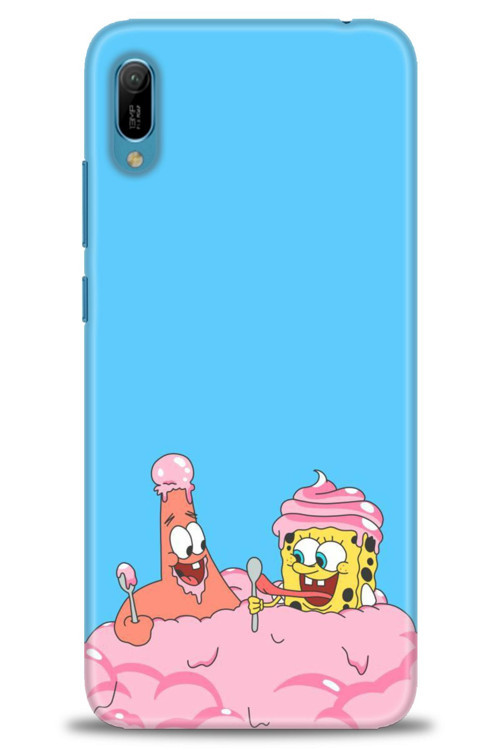 Huawei Y6 2019 Kılıf HD Baskılı Kılıf - SpongeBob