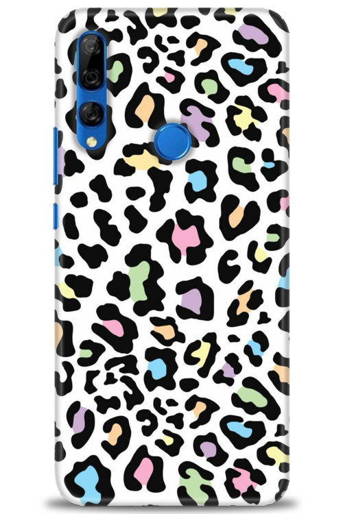 Huawei Y9 Prime 2019 Kılıf HD Baskılı Kılıf - Renkli Leopar