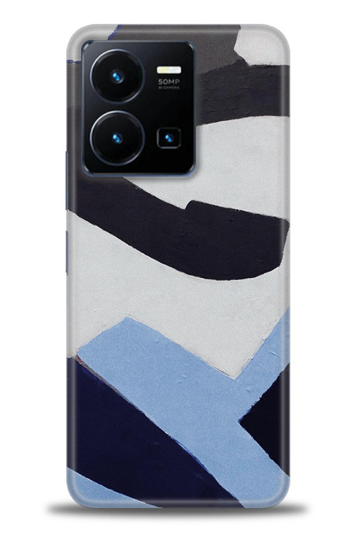 Vivo Y35 Kılıf HD Baskılı Kılıf - Gri Mavi