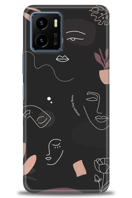 Vivo Y33S Kılıf HD Baskılı Kılıf - Siyah Silüet