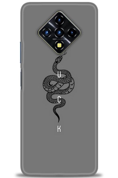 İnfinix Zero 8 Kılıf HD Baskılı Kılıf - Siyah Yılan
