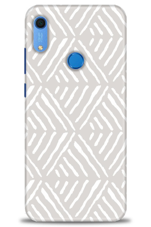 Huawei Y6S Kılıf HD Baskılı Kılıf - Gri Mozaik