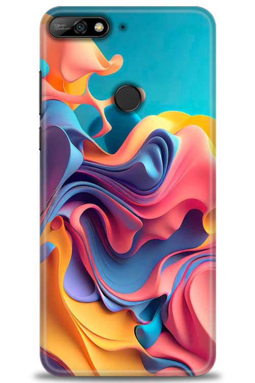 Huawei Y7 2018 Kılıf HD Baskılı Kılıf - Renkli Su