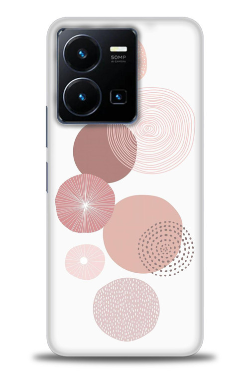 Vivo Y35 Kılıf HD Baskılı Kılıf - Mürdüm Daireler