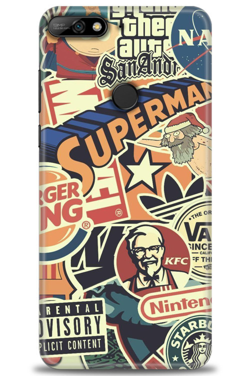 Huawei Y7 2018 Kılıf HD Baskılı Kılıf - Superman