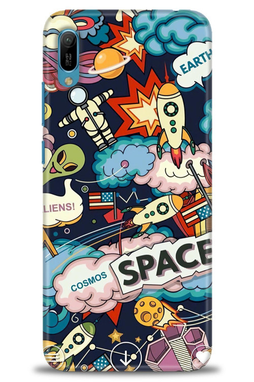 Huawei Y6 2019 Kılıf HD Baskılı Kılıf - Space