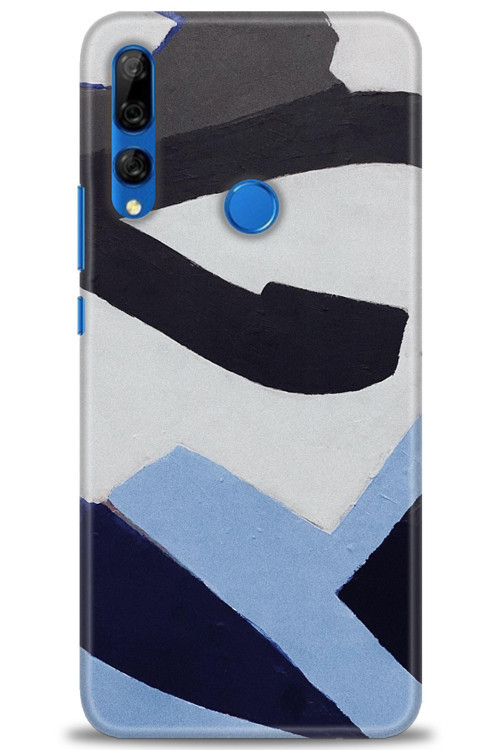 Huawei Y9 Prime 2019 Kılıf HD Baskılı Kılıf - Gri Mavi