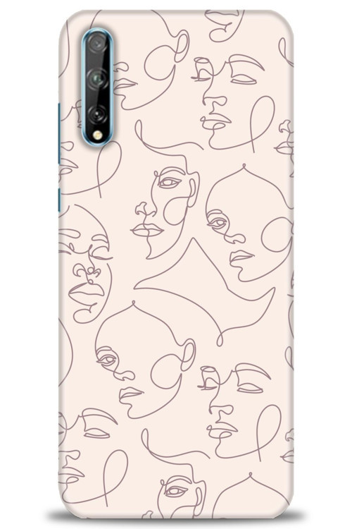 Huawei Y8P Kılıf HD Baskılı Kılıf - Kadın Silüeti