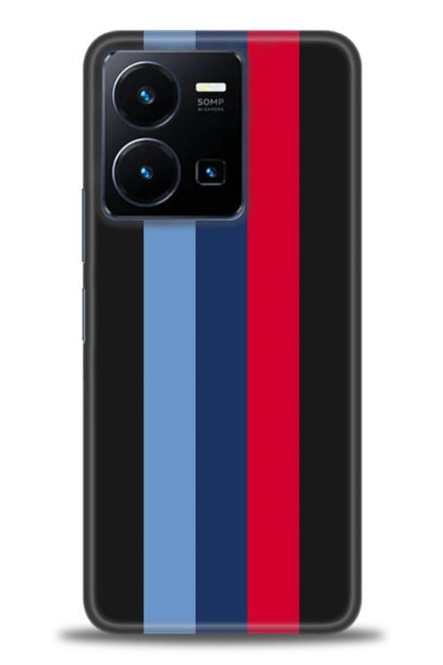 Vivo Y35 Kılıf HD Baskılı Kılıf - Bordo Mavi Çubuklar