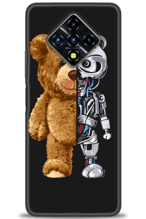 İnfinix Zero 8 Kılıf HD Baskılı Kılıf - Ayı ve İskeleti