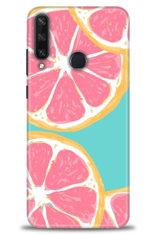Huawei Y6P Kılıf HD Baskılı Kılıf - Pembe Limon