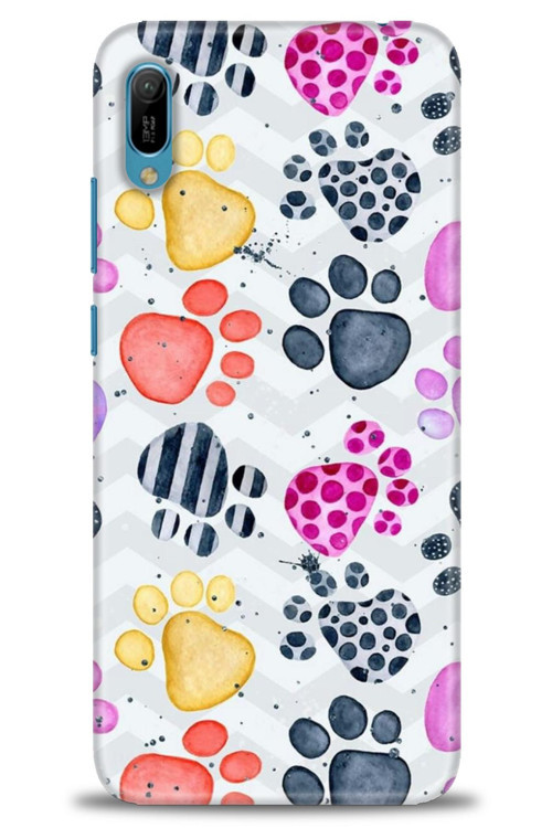 Huawei Y6 2019 Kılıf HD Baskılı Kılıf - Renkli Patiler