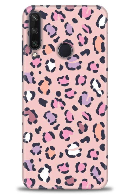 Huawei Y6P Kılıf HD Baskılı Kılıf - Pembe Leopar