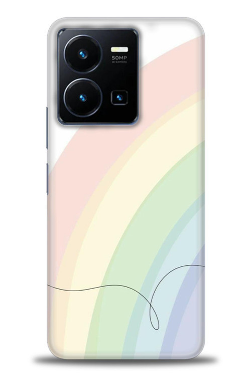 Vivo Y35 Kılıf HD Baskılı Kılıf - Soft Gökkuşağı