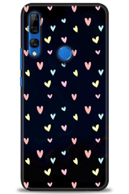Huawei Y9 Prime 2019 Kılıf HD Baskılı Kılıf - Mini Mini Kalpler