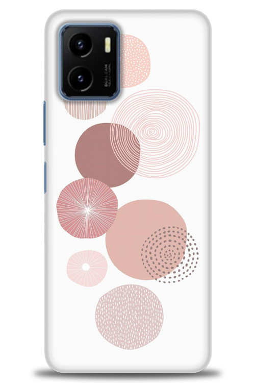 Vivo Y33S Kılıf HD Baskılı Kılıf - Mürdüm Daireler