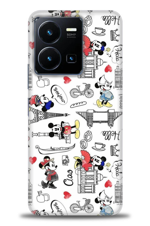 Vivo Y35 Kılıf HD Baskılı Kılıf - Mickey Şehirde